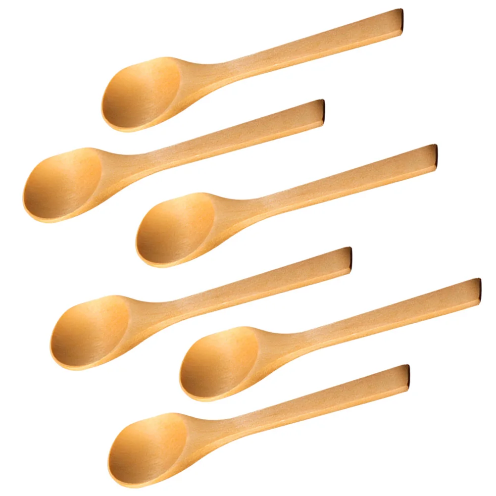 

6 pcs Coffee Tea Sugar Spoons Wooden Coffee Spoon Wooden Tea Spoon Wooden Sugar Spoon Wooden Seasoning Spoon