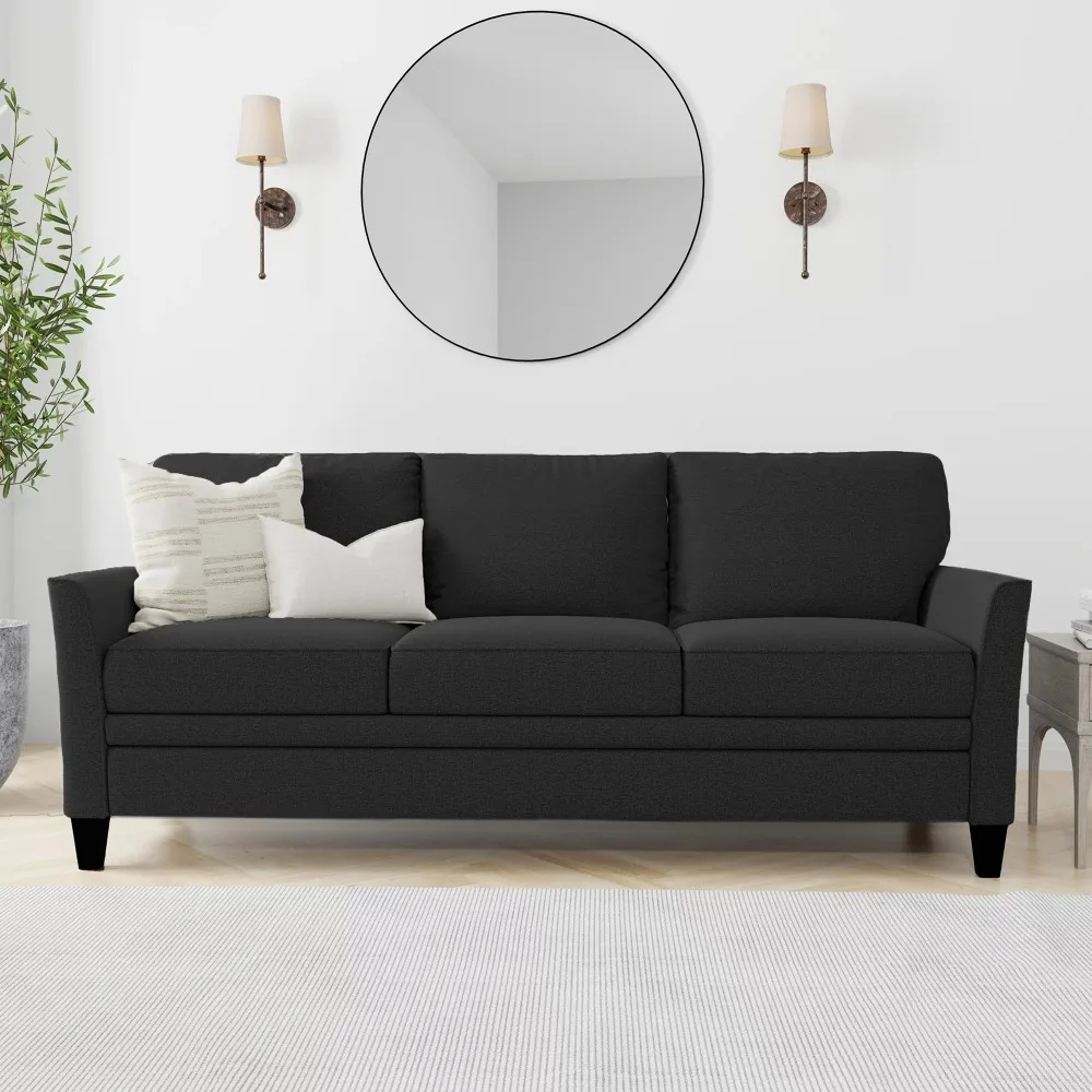 

Mainstays Auden 3 Seat Classic Modern Sofa, Black