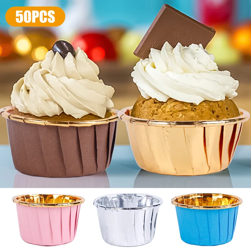 

50PCS New Cake Roll Cups Cupcake Paper Cupcake Liner Baking Baking Cup Set Birthday Wedding Cake Mold Party Supplies