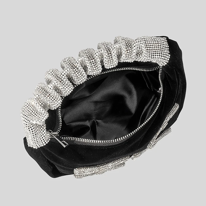 Маленькая квадратная велюровая Сумочка с бантом и стразами кошельки для женщин