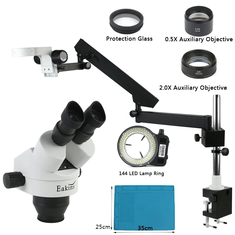 

Подставка с шарнирным зажимом, 3,5X-90X зум, стерео бинокулярный микроскоп 0,5X 1X 2X, объектив для идентификации ювелирных изделий