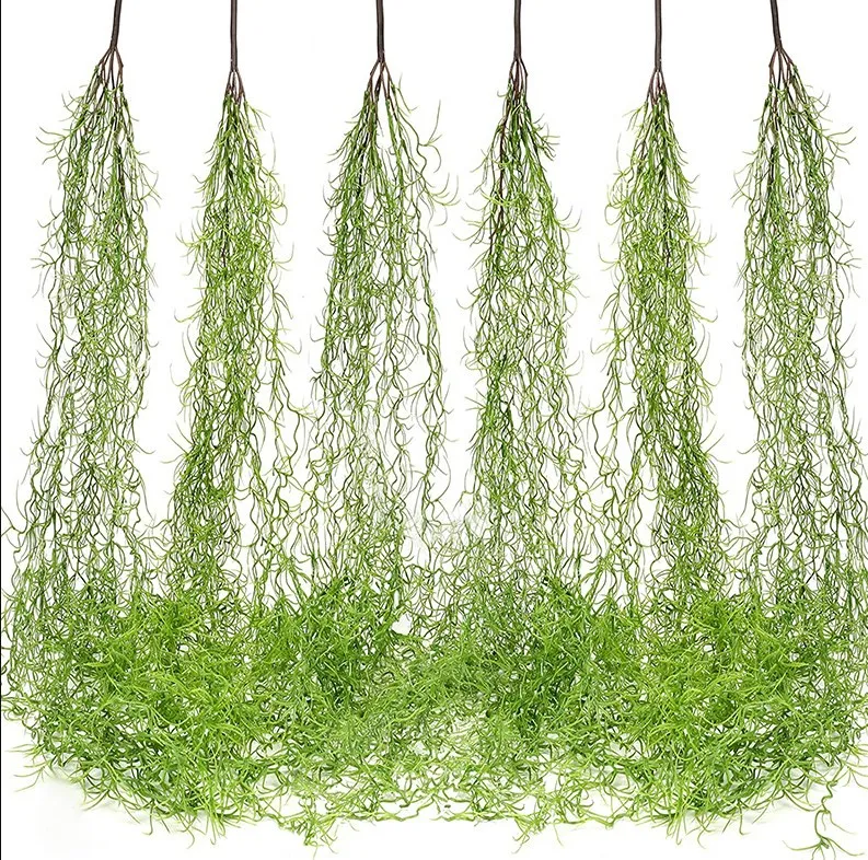

Artificial Wall Hanging Plant Fake Spanish Moss Wholesale Plastic High-Quality Plants Vine Home Garland Wall Decoration