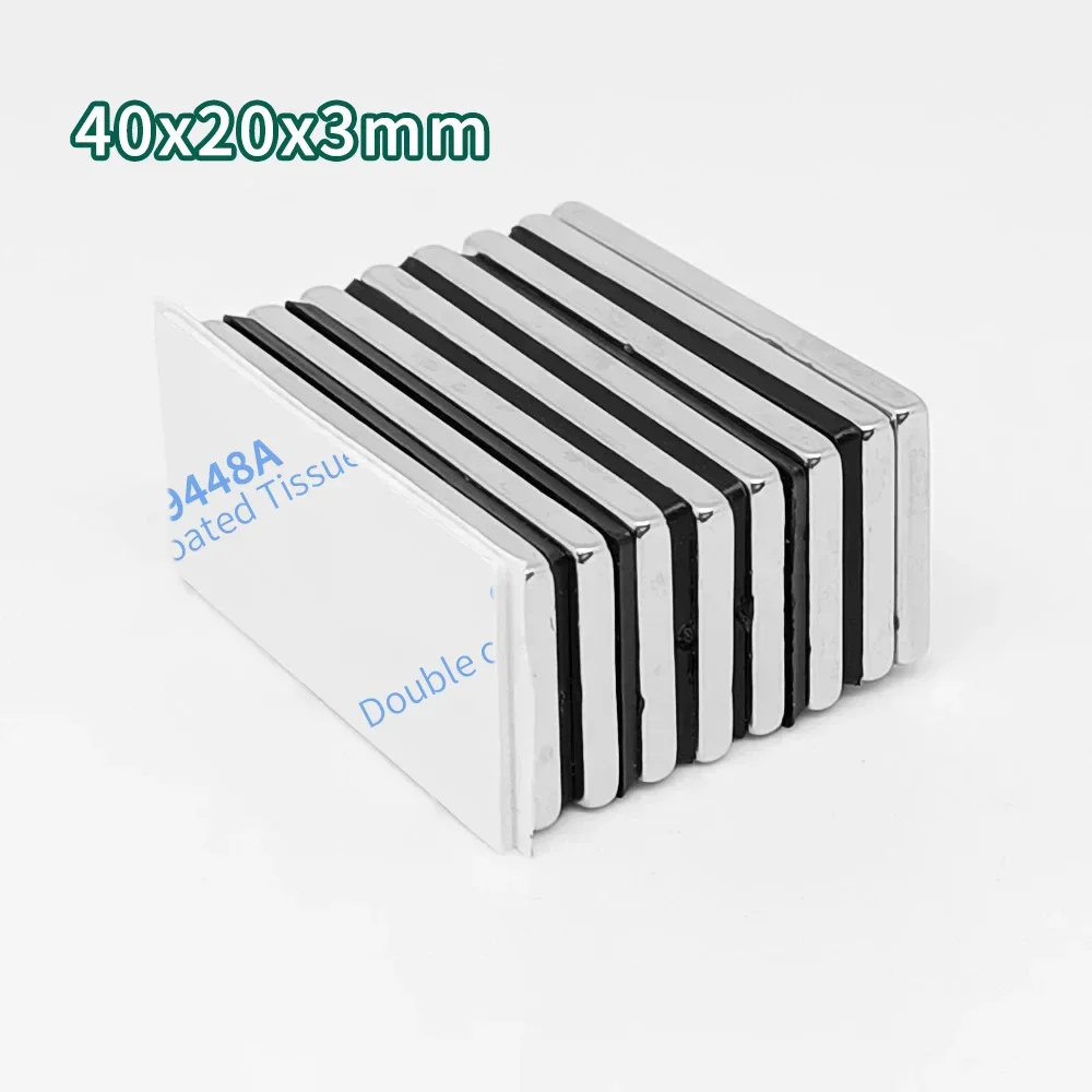 Блок-поисковый магнит 40x20x3 мм с самоклеящимся 3 м 40*20*3 квадратный сильный