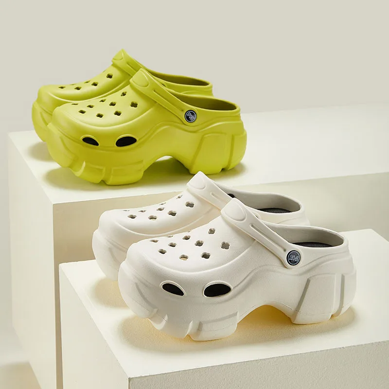 Summer Women Outdoor Slipper Fashion Girls 5-8cm Platform Sandals 2023 New EVA Beach Sandals Female Hole Shoes Casual Slides