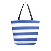 womens tote bag large capacity canvas shoulder bag female for women beach bags shopper blue stripe designer shopping handbag