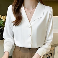 spring women chiffon blouse shirt long sleeve white blouse women blusas mujer de moda 2022 blouses femme women tops shirts f337