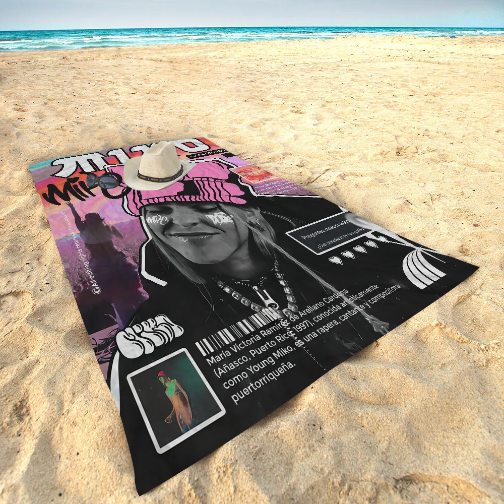 Пляжное полотенце с героями мультфильмов Singer Young Miko милое кавайное декоративное