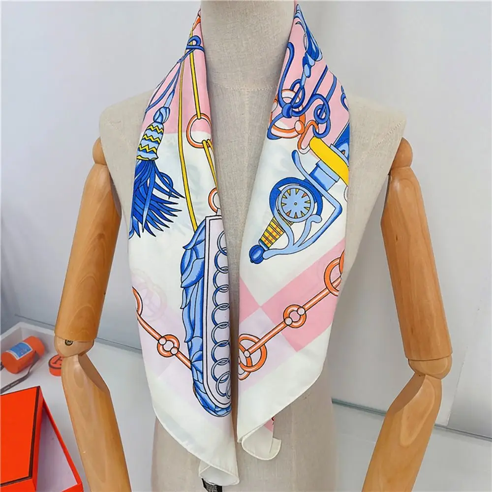 Квадратные шарфы ручной работы новинка роскошная бандана 90 см Солнцезащитный