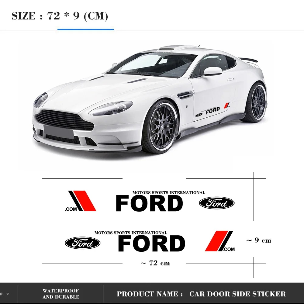Фото 2 шт. наклейки-полоски на кузов автомобиля, эмблемы для Ford Focus, Mondeo, Transit, Explorer, Fiesta, Edge, Kuga, MK3, Ecosport, Escape №4