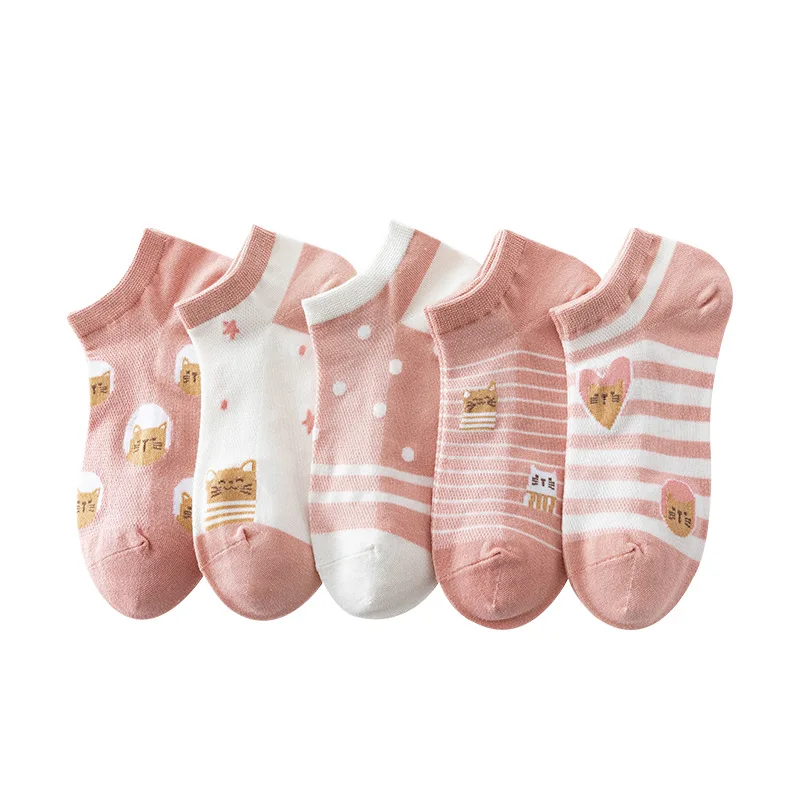 10 Pair Cute Summer Short Ankle Socks Women Asakuchi Cotton Breathable Low Tube Socks Funny Kawaii Femme Calcetines De La Mujer
