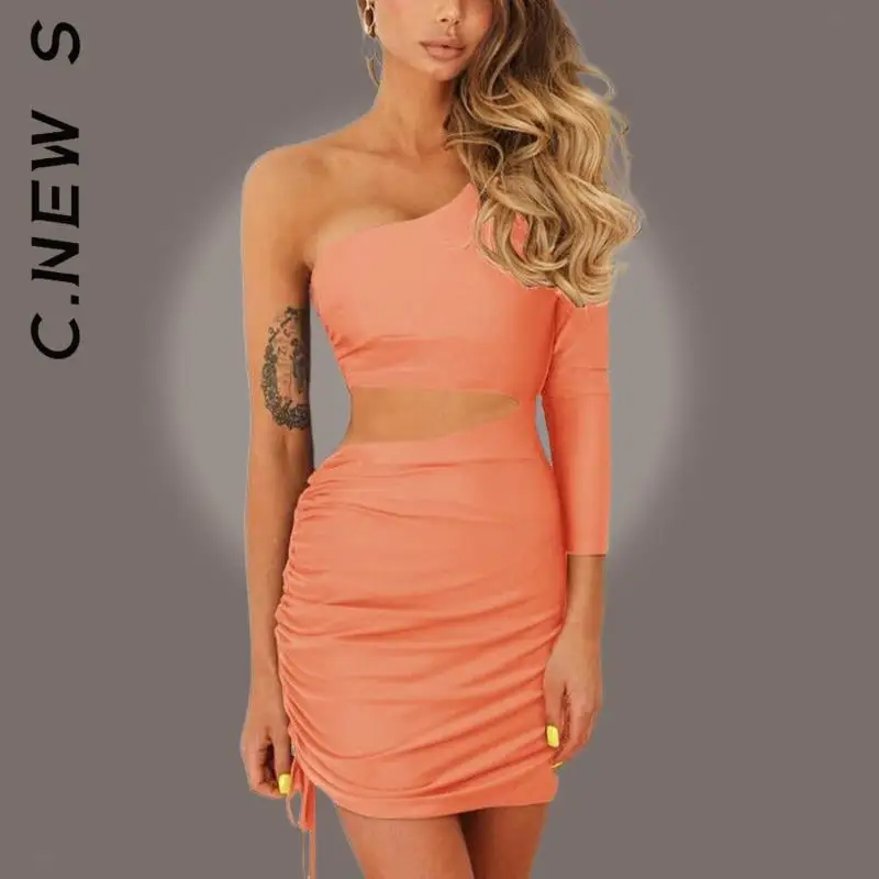 Новые сексуальные ажурные платья C.New S с рюшами на талии Дешевое платье для