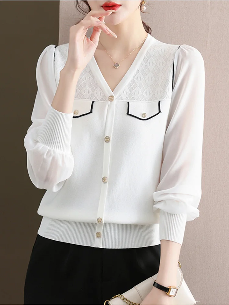 

Топ BOBOKATEER с длинным рукавом, Женская Повседневная футболка с V-образным вырезом, женская футболка с передними пуговицами, Женская весенняя одежда 2023