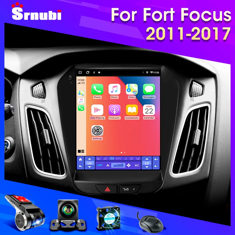 android car radio for ford focus 2011 2017 tesla style multimedia video player 2din navigation carplay head unit speakers stereo free global shipping