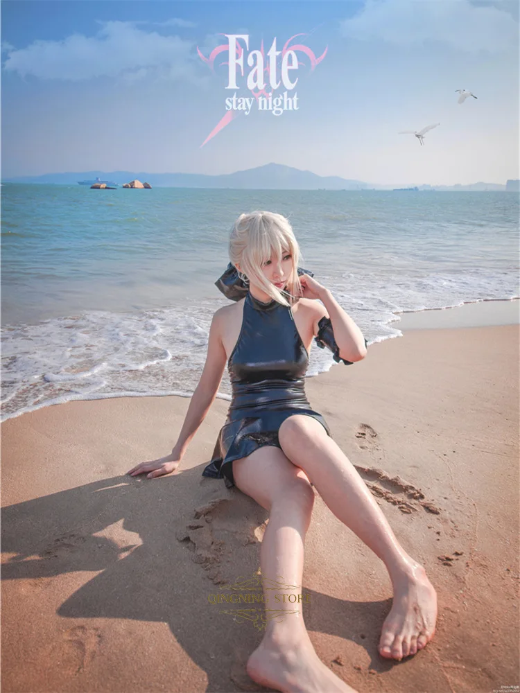 Японская игра аниме Fate Stay Night Cosplay Fgo школьный купальник саблей Косплей латексный