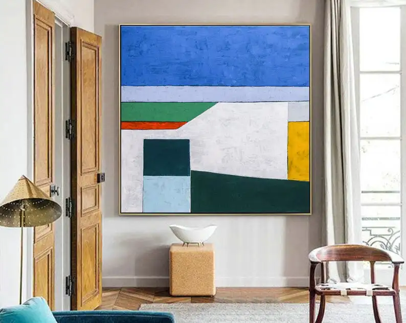 

Абстрактная живопись, большая Настенная картина, акриловый холст, настенное искусство, мирная экспрессионизм, современная живопись, искусс...