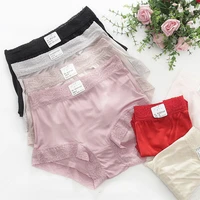 100 pure silk underwear for women female panties silk briefs underpants lady panty mid rise lace trimming woman lingerie