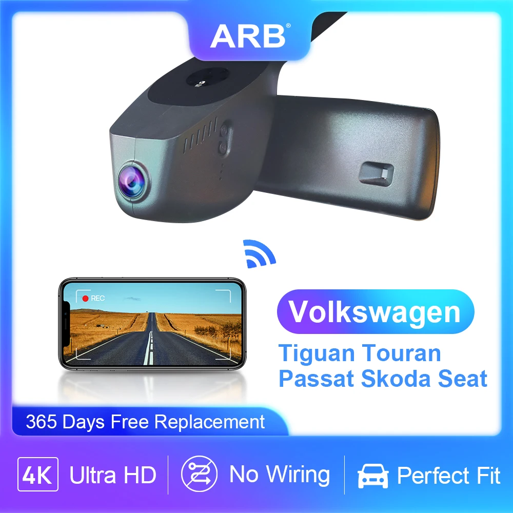 Dash Cam for VW Volkswagen Tiguan Touran Skoda Seat Passat Polo Jetta Golf Caddy,ARB 4K Dash Camera,Car Video Recorder