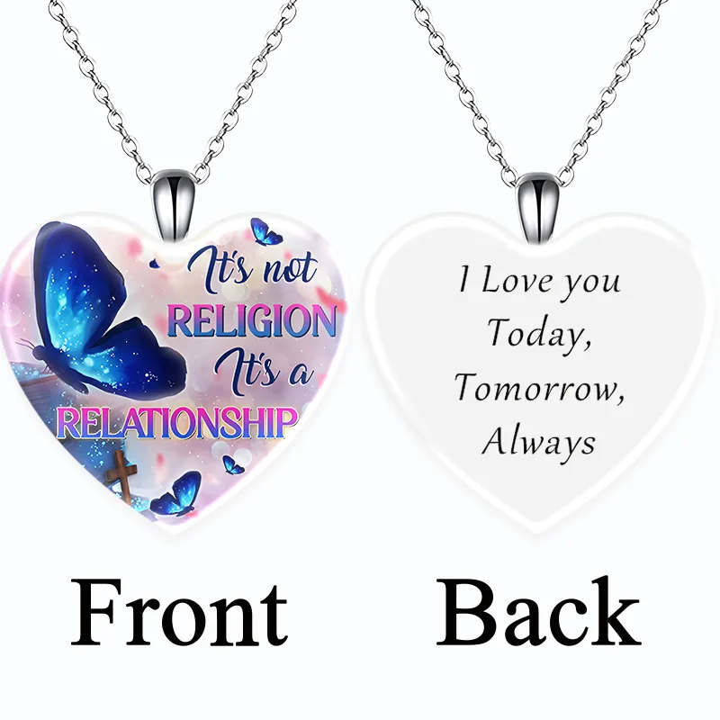 

Fashion Jewelry Love Crystal Pendant Necklace Butterfly English