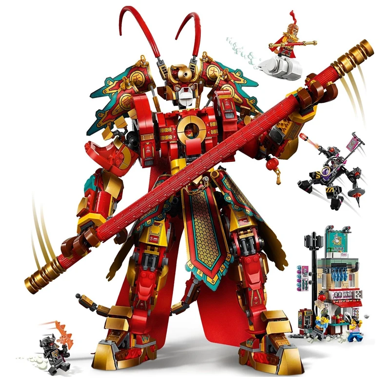 

Monkey King Golden Mech Building Blocks MOC 80012 Journey to the West Wukong Robot Mecha Modle Bricks Toys Kids Christmas Gifts