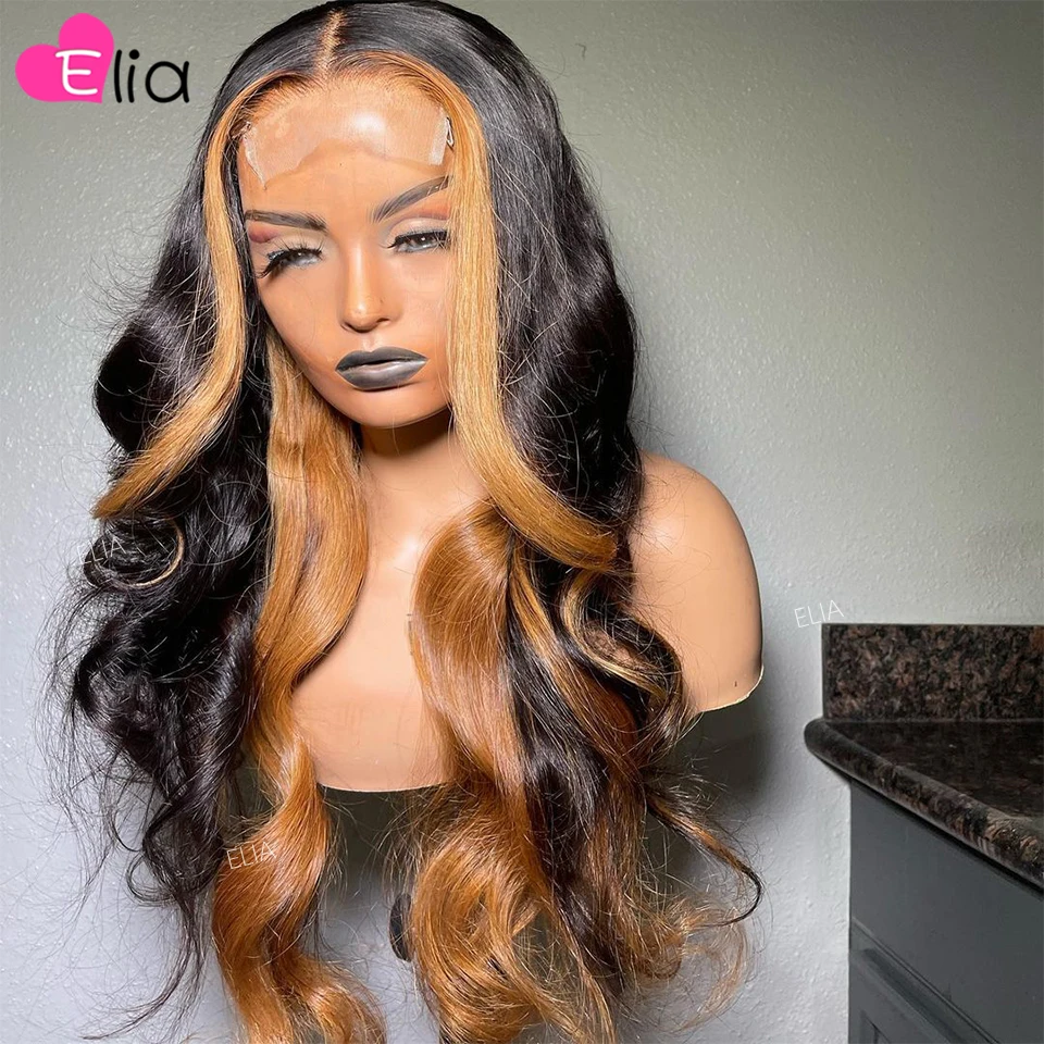 

13x6 Highlights Lace Front Wigs Ombre Blonde Body Wave Lace Hair Brazilian Lace Frontal Human Hair Wigs for Women Pre Plucked