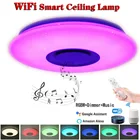 RGB светодиодная музыкальная потолочная лампа 1800 люмен с Bluetooth динамиком Wi-Fi Смарт-приложение для дистанционного управления меняющим цвет украшение спальни