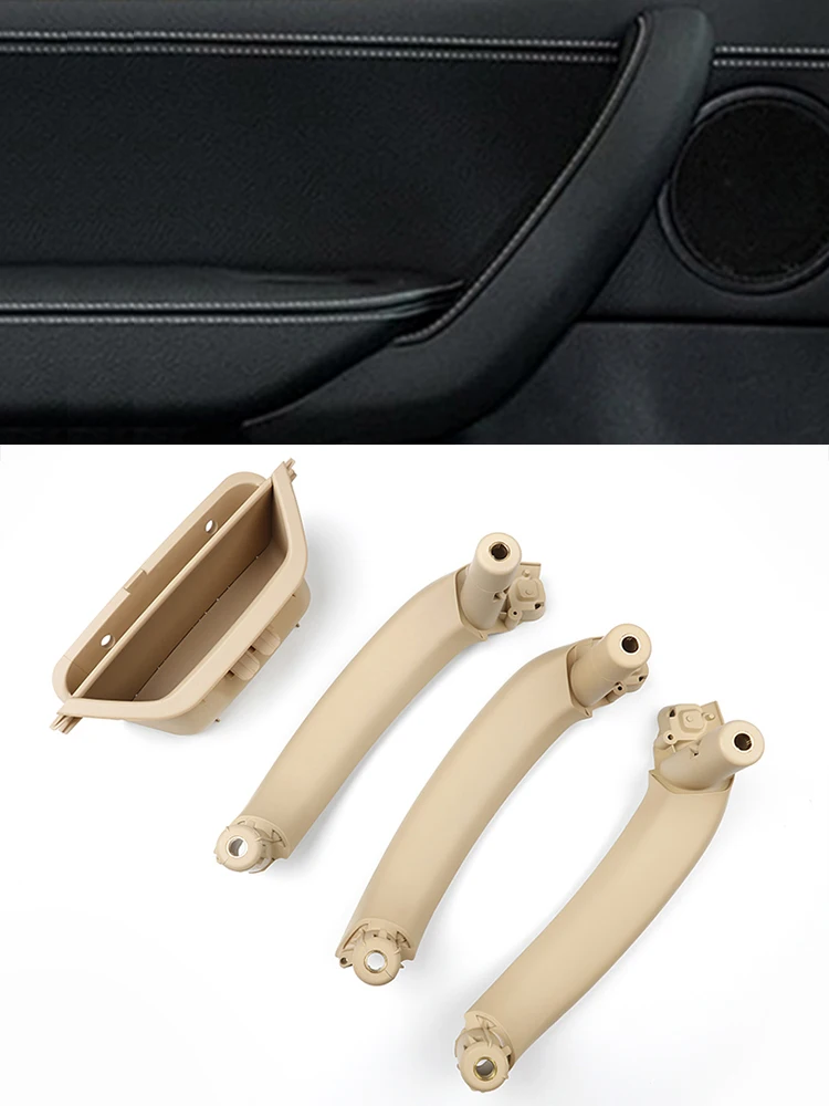 

LHD RHD Beige Black Carbon Fiber Car Interior Door Handle Inner Door Panel Handle Pull Trim Cover For BMW X3X4 F25F26 2010-2017