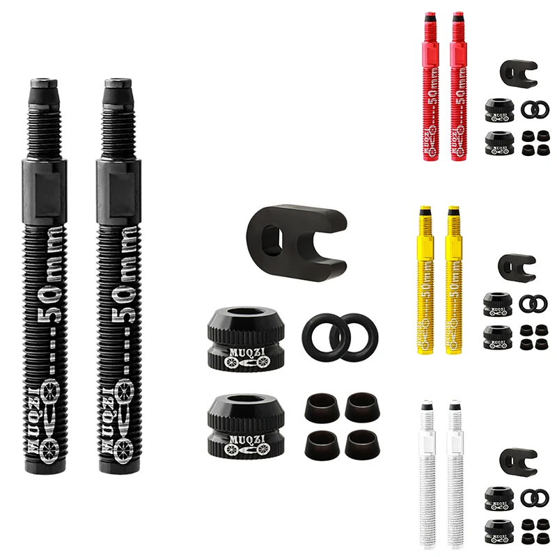 

MUQZI 2Pack Bike Presta Valve Extender 50Mm Clincher Tire Removable Valve Inner Tube Extension Valve Adapter With Core Tool