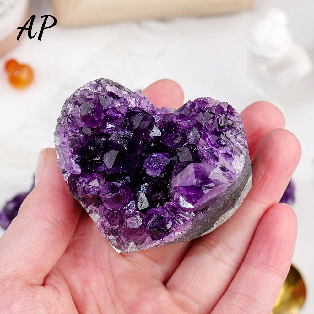 

1PC Natural Crystal Raw Stone Amethyst Cluster Heart Healing Stone Energy Amethyst Rough Gemstone Mineral Specimens