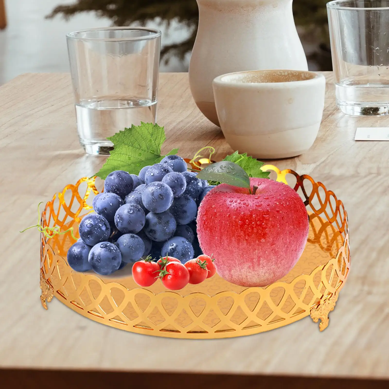 

Dessert Snack Plates Bathroom Vanity Tray Coffee Table Trays Tabletop Storage Plate Decorative Tray for Restaurant Party Buffet