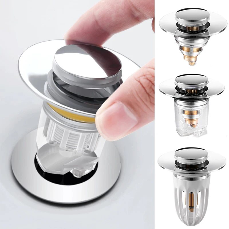 

Electroplated Drain Filter Bounce Core Sink Filter For Bathroom Basin Pop-Up Sink Strainer Bathtub Stopper Sink Drain Accessory