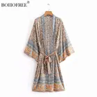 Вискозный хлопок свободный крой Бохо вдохновляющий богемный кимоно Повседневный праздничный кардиган Болеро для женщин