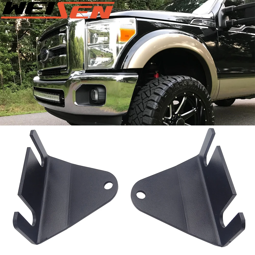 

Lower Hidden Bumper Grille 42" Curved LED Light Bar Mounting Brackets For Ford F-250/F-350/F-450 Super Duty 2011-2016