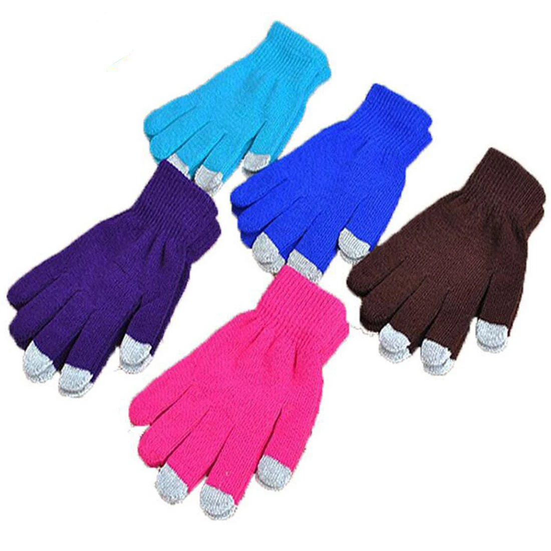 

Touch Screen Knitted Gloves Winter Warm Glover Soft Coral Velvet Solid Color Mittens For Man Women Outdoor Windproof Mittens New