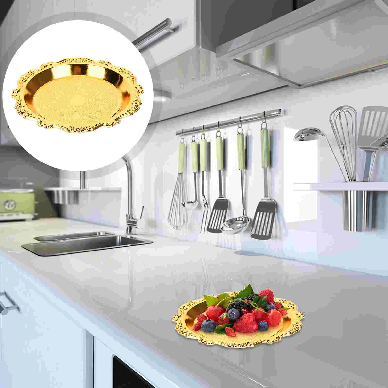 6 шт. тарелка с сухофруктами золотой декор подносы для чипсов сервировочные