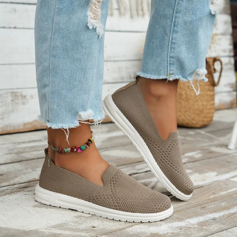 Le Fu Женские Модные Сетчатые Балетки Без Шнуровки Круглой Формы На Плоской