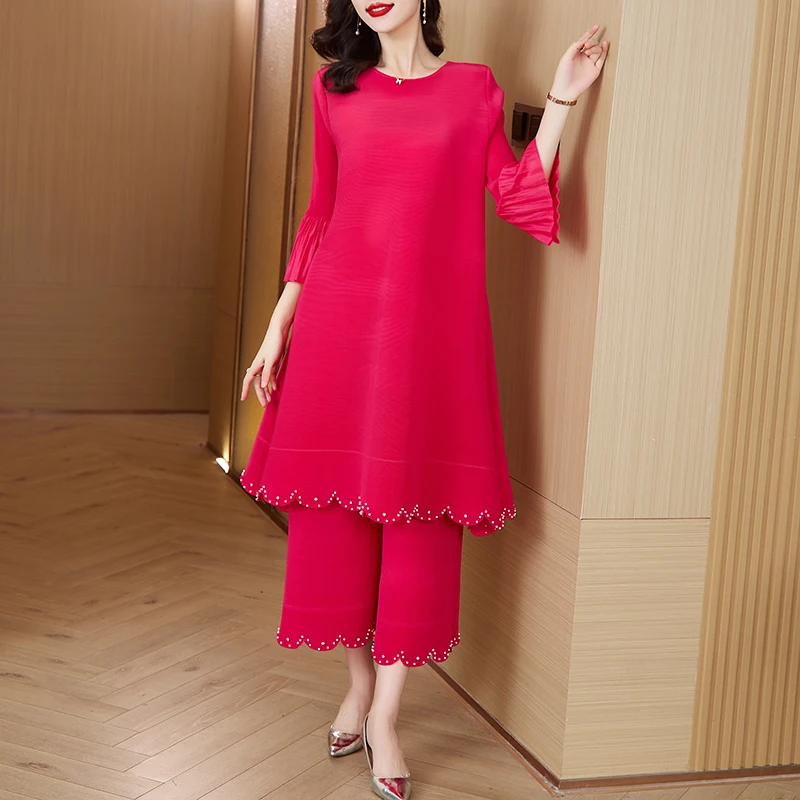 Волшебные плиссированные брюки Miyake комплект из двух предметов Женская юбка с