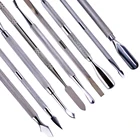 1 шт. двухстороннее серебряное приспособление для удаления кутикулы из нержавеющей стали, для пальцев, для срезания омертвевшей кожи, для маникюра, перемешивающее стержни, инструмент для дизайна ногтей