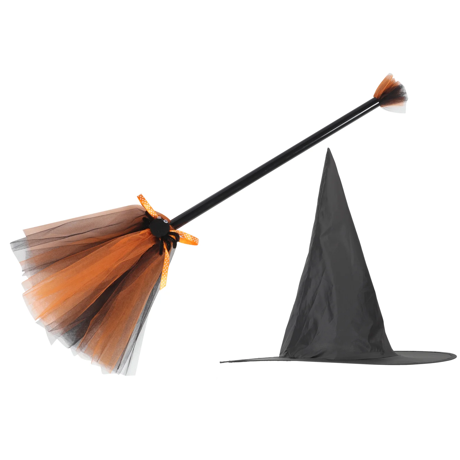 

1 Set Witch Hat Broom Witch Broomstick Party Witch Broom Costume