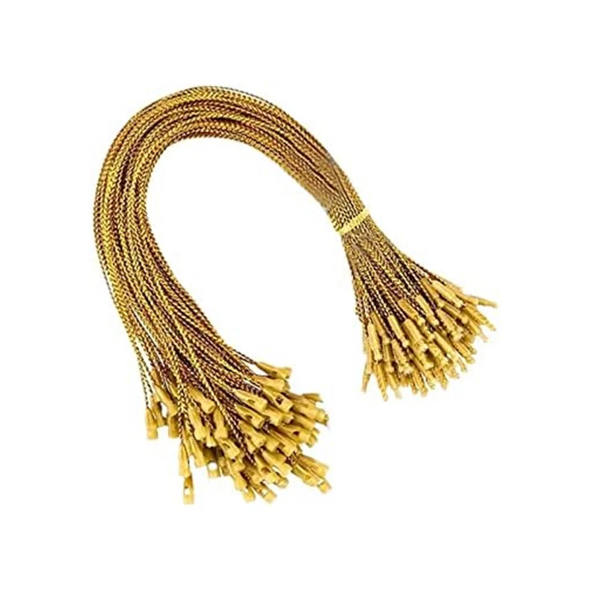 

1000Pcs Gold Christmas Ornament Hanger Rope, Christmas Ribbon Ornament Hook Buckle for Christmas Cord Lock Cord