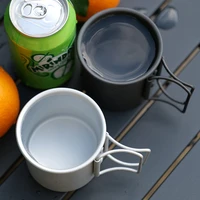 outdoor picnic aluminum folding drinking cup lightweight portable cup camping aluminum cup aluminum alloy water cup 2 piece set