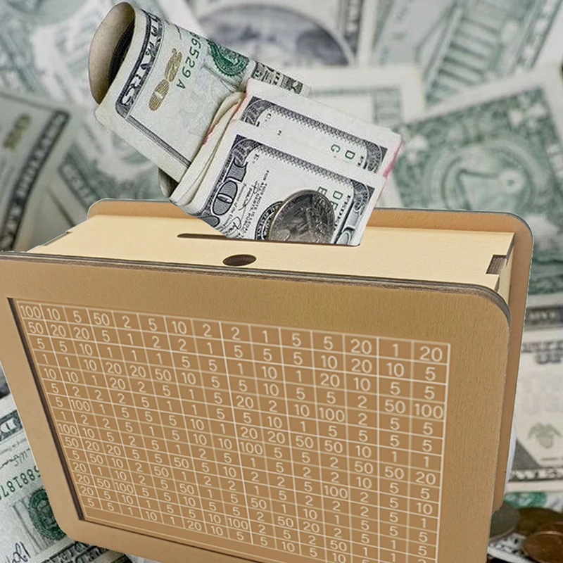 1000/2000/3000 евро копилка деревянная многоразовая с футляром для экономии цифр