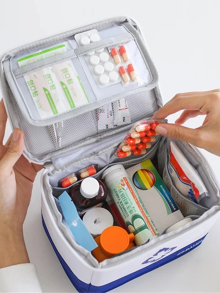 

Travel First Aid Kit Bag for Home Medical Carry Bag Multifunctional Storage Organizer Layered Medicine Boxes Medicine Cabinet