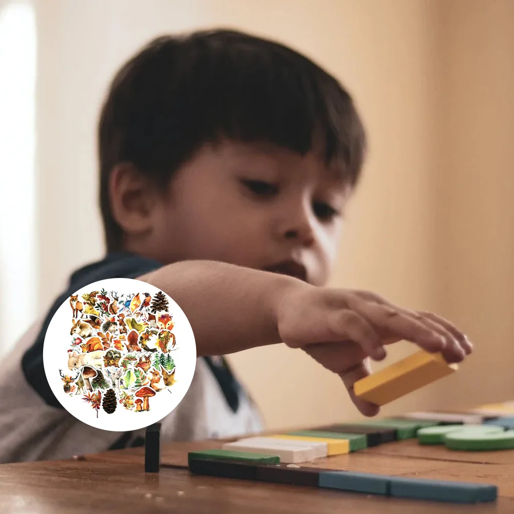 

41pcs Autumn Forest Theme Series Irregularly Shaped Animals Graffiti Sticker Set