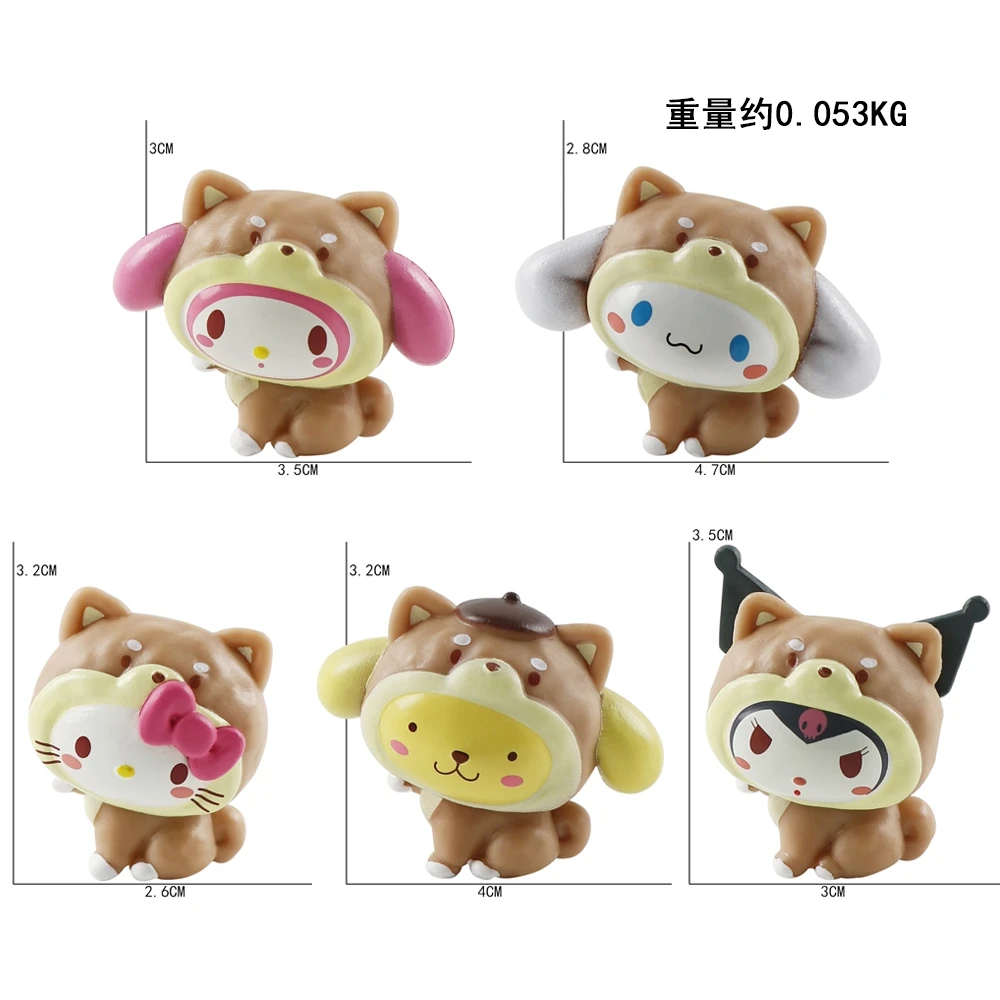 Мини-фигурки Sanrio Cinnamoroll 5/6 Упаковок Милая Игрушка Для Собак Декоративное