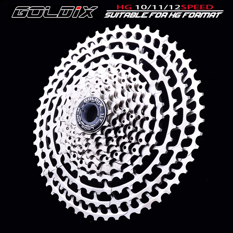 

Bicycle flywheel Goldix mountain bike 10 11 12speed bike deck aluminum alloy CNC ultra light chain flywheel 10 speed cassette