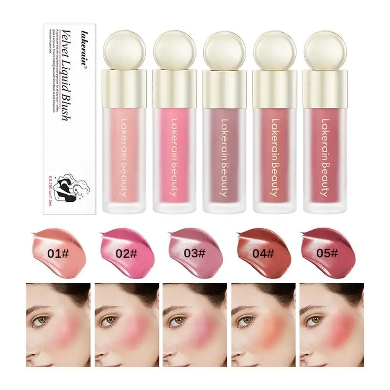 

Matte Liquid Powder Blusher Mousse Peach Cream Outline Shadow Colored Cheek Rough Blush Waterproof Face Makeup Cosmetics