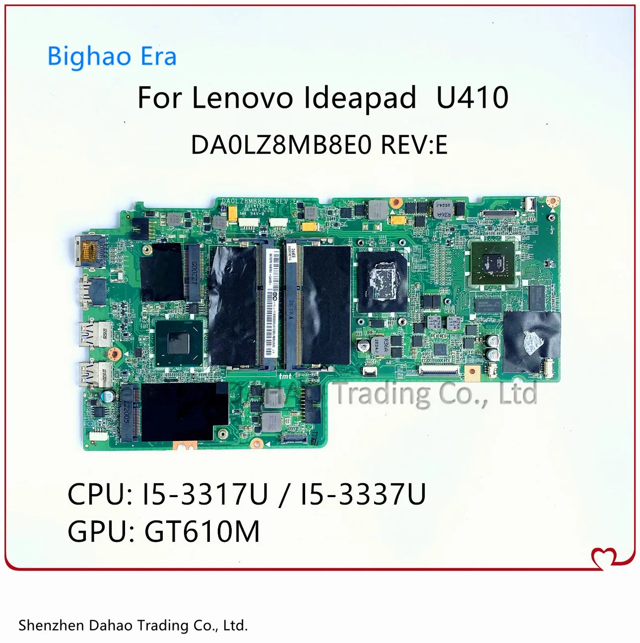   DA0LZ8MB8E0 REV:E   Lenovo Ideapad U410   /3337U GT610M GPU FRU 90002850 90002377 100%