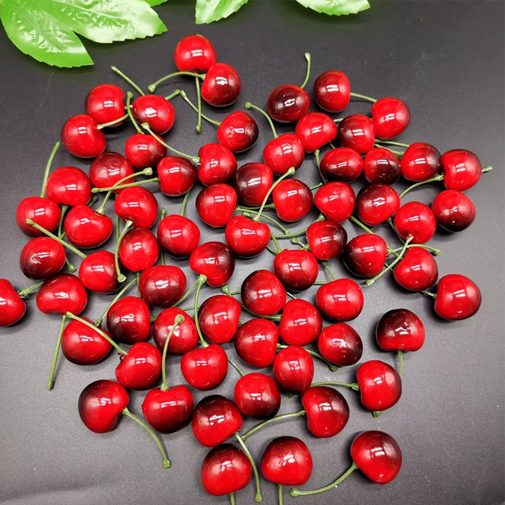 

30Pcs Fake Cherry Artificial Fruit Model Simulation Cherry Ornament Craft Food Photography Props Party Decor Home Decoration