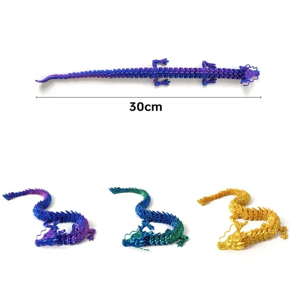Фото Горячая 30 см 3D печатный китайский дракон Shenlong ремесленные украшения игрушка шарнир подвижный дракон модель украшения для дома и офиса Декор подарки №5