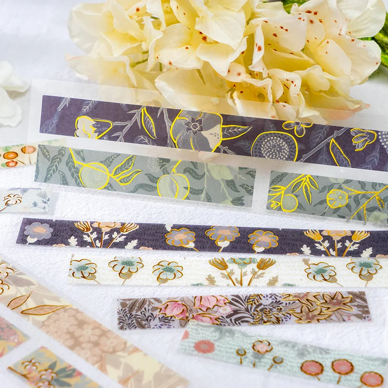 

2 Sheets Vintage Flower Plant Decorative Golden Stickers Daisy Aesthetic Sticker Scrapbooking Label Diary Cup Journal Planner